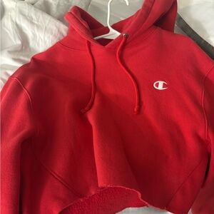 Champion Red Reverse Weave Hoodie
